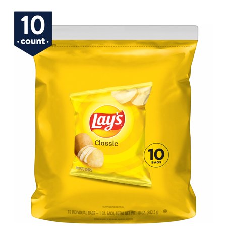 Lay's Classic Potato Chips, 1 oz Bags, 10 Count