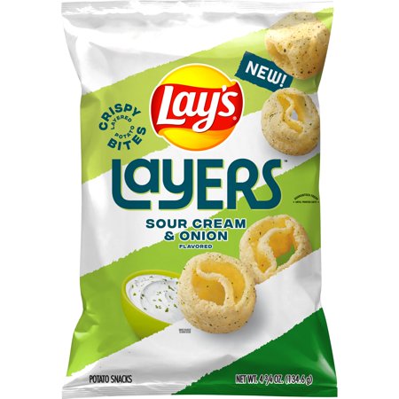 Lay's Layers Sour Cream & Onion Flavored Potato Chip Snacks, 4.75 oz