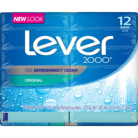 Lever 2000 Bar Soap Original 4 oz 12 Bars - WALMART