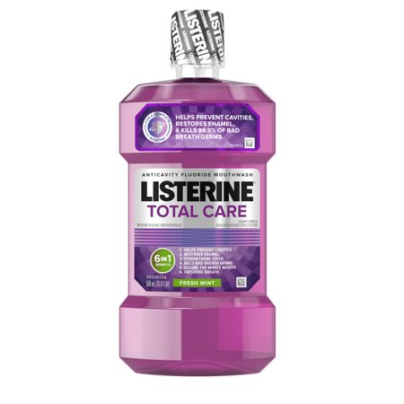 Listerine Total Care Anticavity Fluoride Mouthwash, Fresh Mint, 500 mL