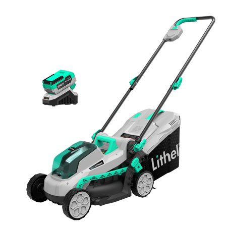 Litheli 20V 13" Cordless Lawn Mower with Brushless Motor + 4.0Ah Battery & Charger