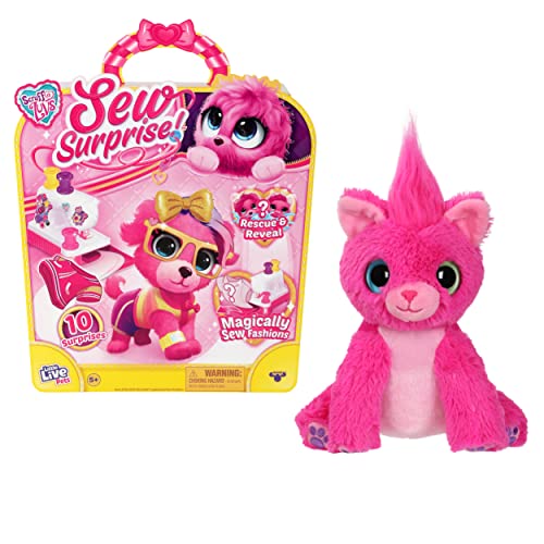 Little Live Pets | Scruff-a-Luvs Sew Surprise: Pink. Rescue, Reveal & Groom A Mystery Puppy Or Kitten. Reveal Outfits to Dress Your Pet with The Magic Sewing Machine