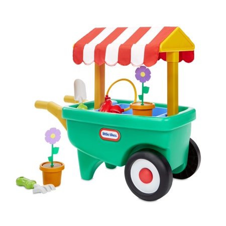 Little Tikes 2-in-1 Garden Cart & Wheelbarrow Play Gardening Toy with 10 Pieces and Sprinkler for Indoor Outdoor Preschool Pretend Play for Kids Toddlers Girls Boys Ages 2 3 4+