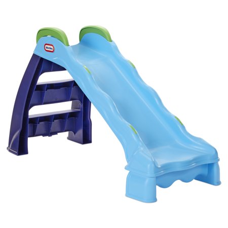 Little Tikes 2-in-1 Outdoor-Indoor Wet or Dry Slide Playground Slide with Folding For Easy Storage, Blue- For Kids Toddlers Boys Girls Ages 2 to 6 Year Old