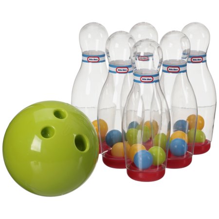 Little Tikes Clearly Sports Toy Bowling Set with 6 Clear Pins and Bowling Ball, Indoor Outdoor Backyard Toy Sports Play Set, Multicolor- For Toddlers Kids Girls Boys Ages 2 3 4+ Year Old