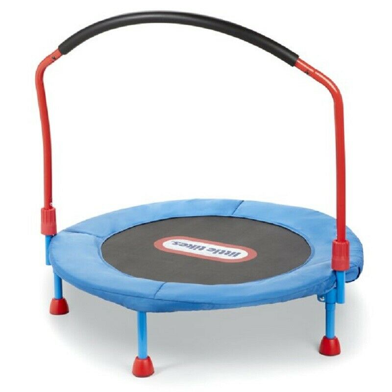 LITTLE TIKES EASY STORE 3FT TRAMPOLINE WITH HAND RAIL, BLUE *DM