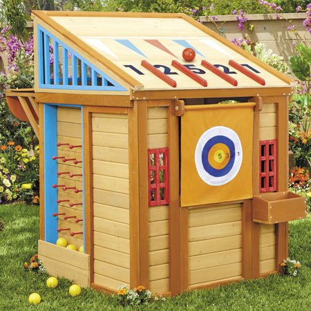 Little Tikes® Real Wood Adventures™ 5-in-1 Game House, Wooden Playhouse, Skee-Ball & More for Playground Backyard Set Suitable For Kids, Boys and Girls Ages 3+