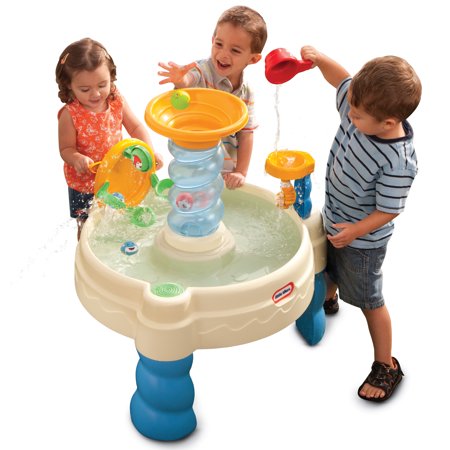 Little Tikes Spiralin' Seas Water Park Water Table with Lazy River Splash Action, Water Wheel and 6 Piece Accessory Set, Outdoor Backyard Play Set for Toddlers Kids Boys Girls Ages 2 3 4+ Year Old