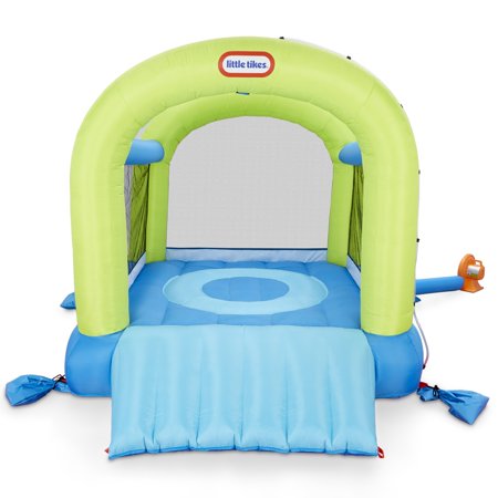Little Tikes Splash n' Spray Outdoor Indoor 2-in-1 Inflatable Bounce House with Slide, Water Spray and Blower, Fits 2 Kids, Backyard Toy For Boys Girls Ages 3-8 Years