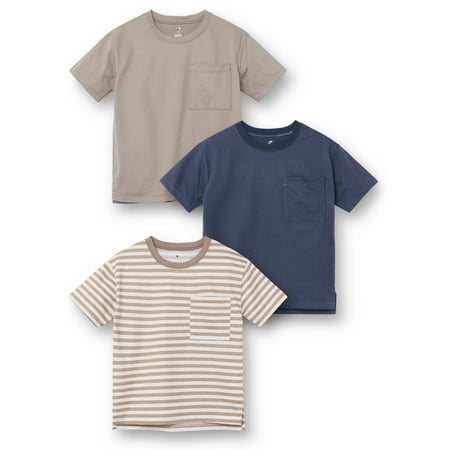 Little Star Organic Boys 3 Pk Short Sleeve Pocket Tees, Sizes 12M-10