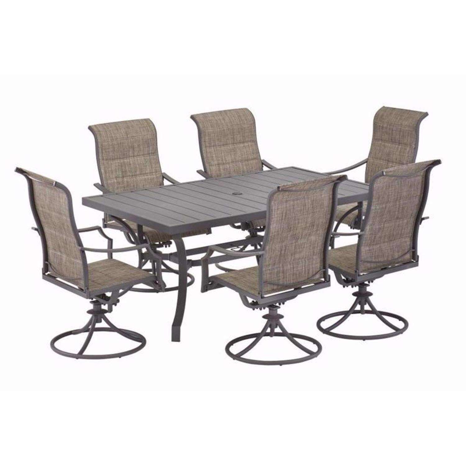 Living Accents Ainsley 7 pc Brown Swivel and Sling Dining Set Brown on Sale At VigLink Optimize Merchants