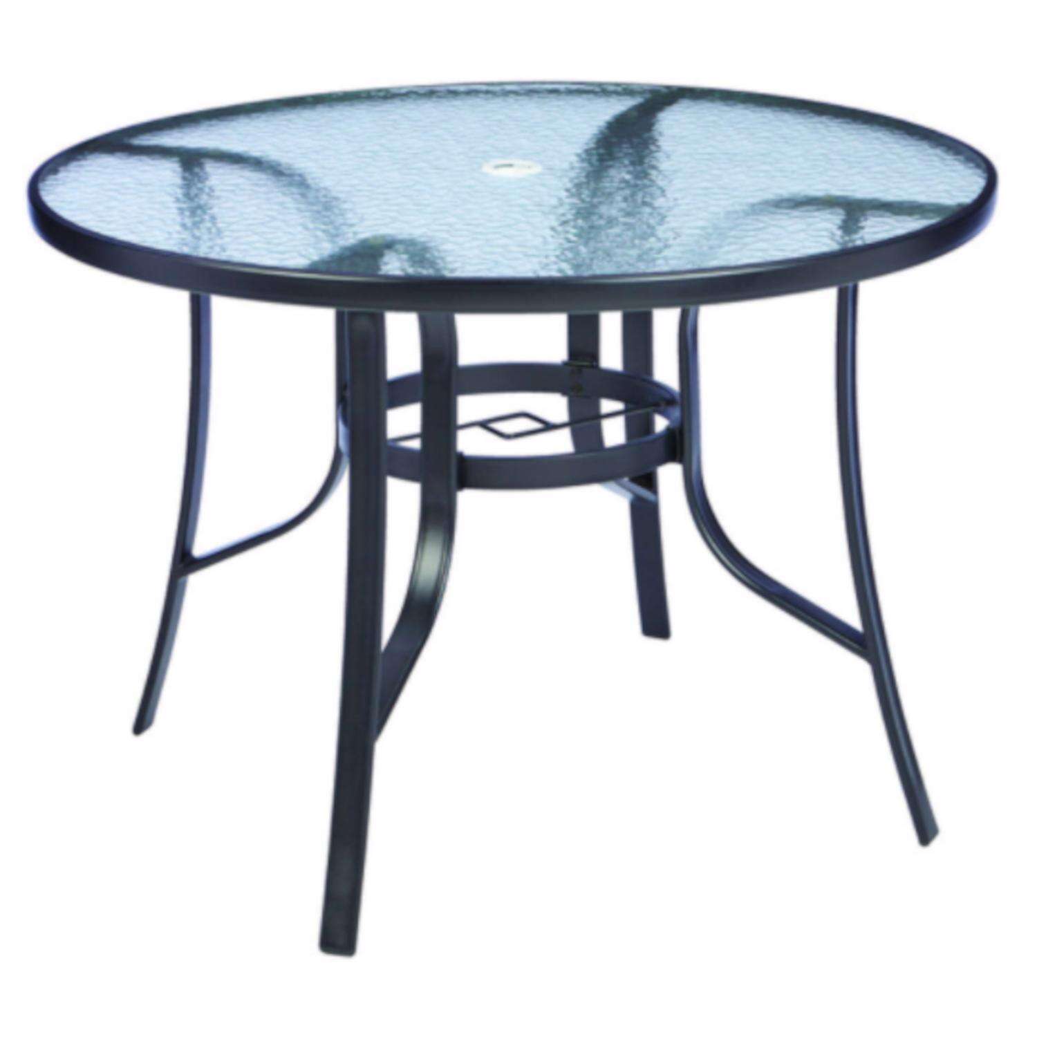 Living Accents Fairview Black Round Glass Dining Table