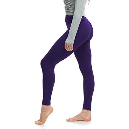 LMB Lush Moda Leggings for Women with Comfortable Yoga Waistband - Buttery Soft in Many of Colors - fits X-Large to 3X-Large, D Purple