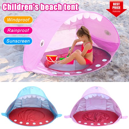 LNKOO Baby Beach Tent, Lightweight kids Shade Pool Play Tent Pop Up Tent Sun Shade Instant Tent 50 SPF UV Protection Sun Shelter Canopy Toy Beach Umbrella Tent for with Mini Pool, Carry Bag