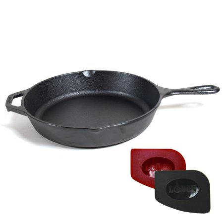 Lodge Logic 10.25 Inch Cast Iron Skillet with 2 Polycarbonate Pan Scrapers