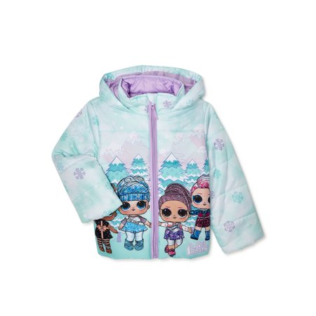 L.O.L. Surprise! Girls Hooded Puffer Coat, Sizes 5-12