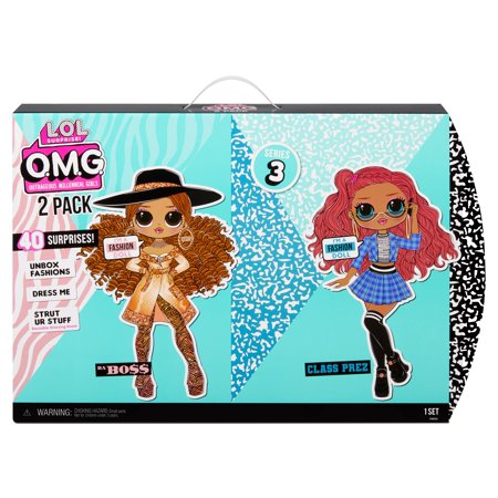 LOL Surprise OMG 2-Pack – Da Boss & Class Prez Fashion Dolls 2-Pack with 20 Surprises Each, Stylish Fashion Outfits and Doll Accessories