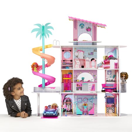 Lol Surprise Omg House Of Surprises New Real Wood Dollhouse 85+ Surprises 4 Floors Doll House 10 Rooms With Elevator Spiral Slide Pool Movie Theater Drive Thru Rooftop For Girls Ages 4 5 +