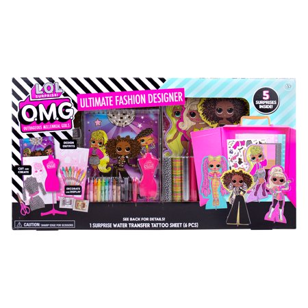 L.O.L. Surprise! O.M.G. Ultimate Fashion Designer, Double Feature Series, Decorate 4 Die-Cut Dolls With 300+ Accessories, 5 Surprises Inside, Includes Reusable Runway Case