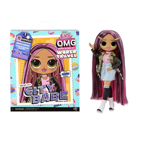 LOL Surprise OMG World Travel™ City Babe Fashion Doll with 15 Surprises including Fashion Outfit, Travel Accessories and Reusable Playset – Great Gift for Girls Ages 4+