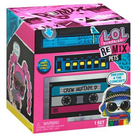 LOL Surprise Remix Pets - 9 Surprises with Real Hair & Surprise Song Lyrics - 1 RANDOM Figure, Great Gift for Kids Ages 4 5 6+