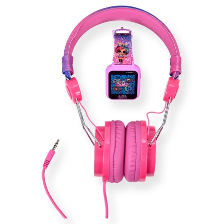 L.O.L Surprise! Unisex Kids Smartwatch & Headphones Set - Pink & Purple Glitter LOL40913WM