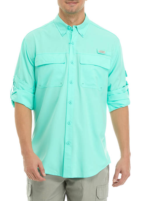 Long Sleeve Solid Fishing Shirt on Sale At Belk
