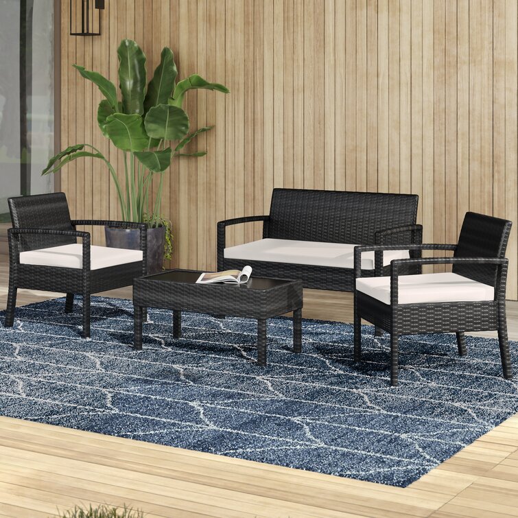 Luken Wicker/Rattan 4 - Person Seating Group with Cushions on Sale At Wayfair