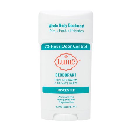 Lume Deodorant - Underarms and Private Parts - Aluminum-Free, Baking Soda-Free, Hypoallergenic, and Safe For Sensitive Skin - 2.2 Ounce Stick (Unscented)