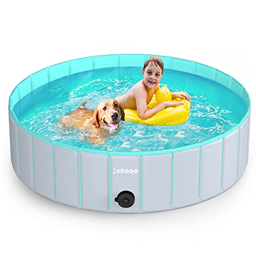 lunaoo Foldable Dog Pool - Portable Kiddie Pool for Kids, PVC Bathing Tub, Outdoor Swimming Pool for Large Small Dogs On Sale At Amazon.com