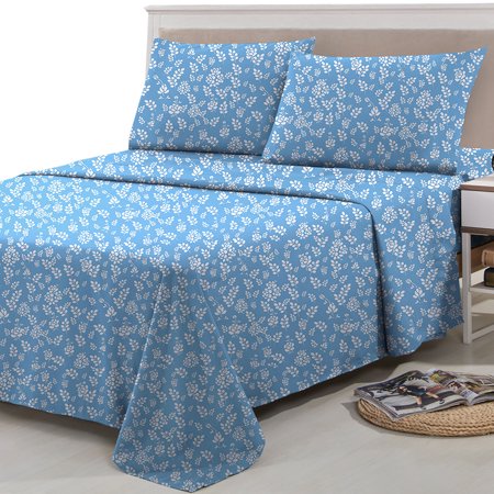 Lux Decor Collection Premium 3 PC Bed Sheet Set 1800 Microfiber Bedding Sheets - Super Soft, Warm, Breathable, Cooling, Wrinkle Free Twin Sheets - Blue