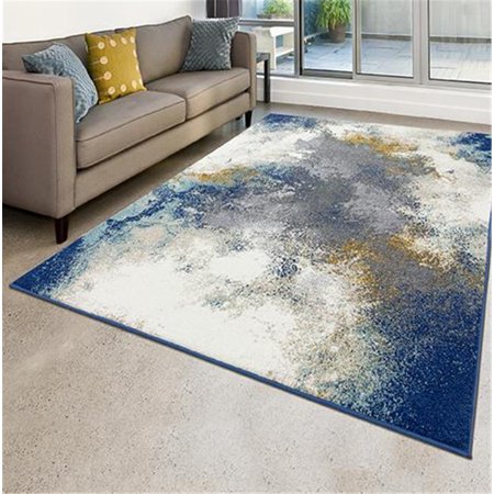 Luxe Weavers Beverly Collection 8445 Blue 2x3 Modern Abstract Area Rug