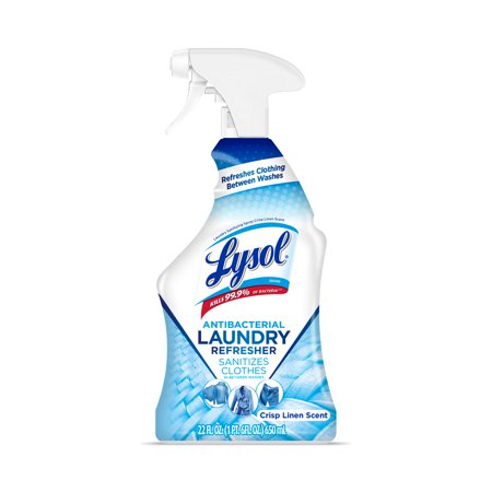 Lysol Antibacterial Laundry Refresher Spray, Fabric Sanitizing and Freshening Spray, For Sanitizing and Deodorizing Clothes, Crisp Linen, 22oz
