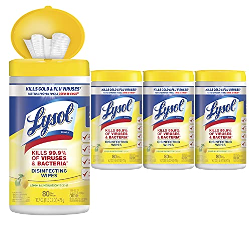 Lysol Disinfectant Wipes, Multi-Surface Antibacterial Cleaning Wipes, For Disinfecting and Cleaning, Lemon and Lime Blossom, 80 Count (Pack of 4)â€‹ On Sale At Amazon.com