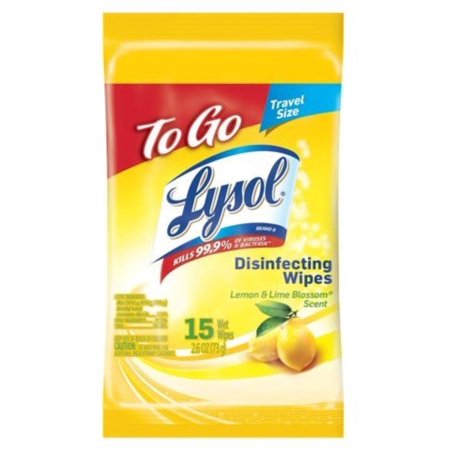 Lysol Disinfecting Wipes - Lemon & Lime Blossom To-Go Flatpack 15 ct. (Pack of 2)