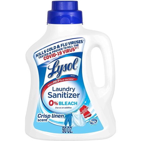 Lysol Laundry Sanitizer Additive, Bacteria-Causing Laundry Odor Eliminator, Detergent Additive, Crisp Linen, 90oz