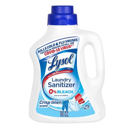 Lysol Laundry Sanitizer, Crisp Linen, 90 Oz, Tested & Proven to Kill COVID-19 Virus, Packaging May Vary