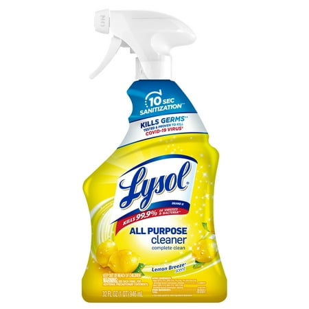 Lysol All-Purpose Cleaner, Sanitizing and Disinfecting Spray, Lemon Breeze Scent, 32oz