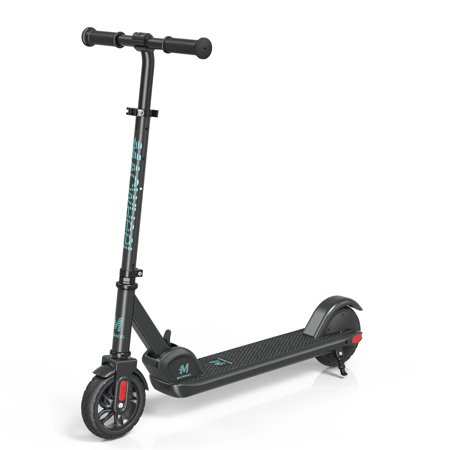 Macwheel Electric Scooter for Kids, 2 Speed Modes, Up to 10 mph, Visible Battery Level, 3 Level Adjustable Heights, Foldable and Lightweight, for Kids Age 8+, Black
