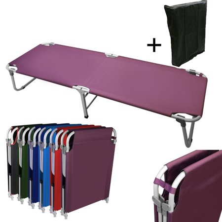 Magshion Portable Military Fold Up Camping Bed Cot + Free Storage Bag Purple