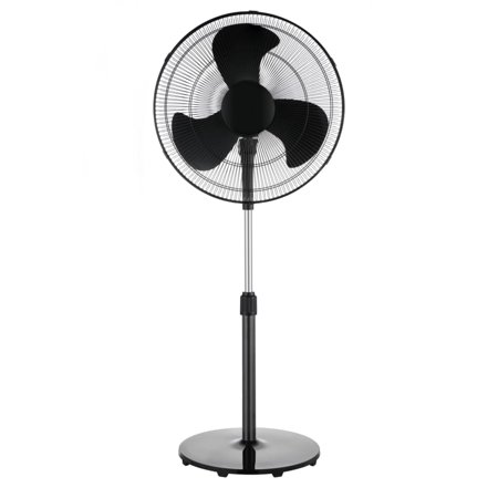 Mainstays 18" Oscillating 3-Speed Pedestal Fan with Tilt Adjustable Fan Head, Black
