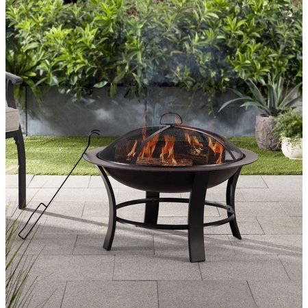 Mainstays 26&Quot; Metal Round Outdoor Wood-Burning Fire Pit