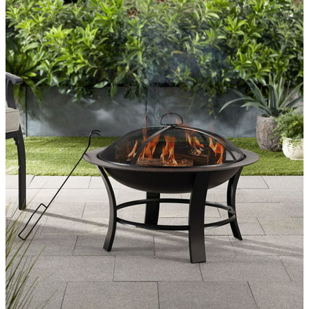 Mainstays 26" Metal Round Outdoor Wood-Burning Fire Pit