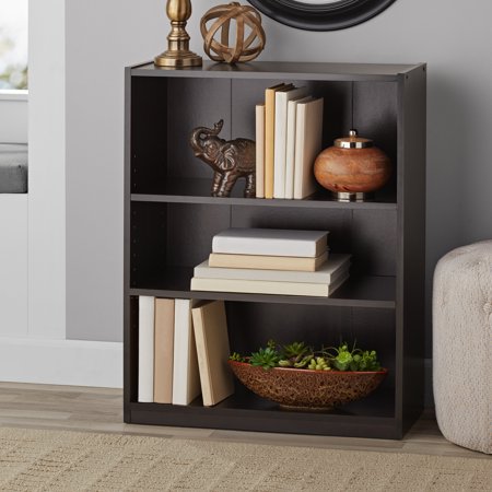 Mainstays 31" 3-Shelf Bookcase with Adjustable Shelves, Espresso