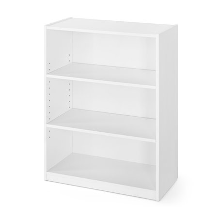 Mainstays 31" 3-Shelf Bookcase with Adjustable Shelves, White
