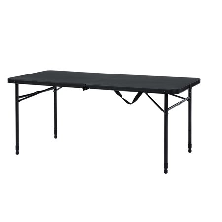 Mainstays 4' Fold-in-Half Adjustable Table, Rich Black