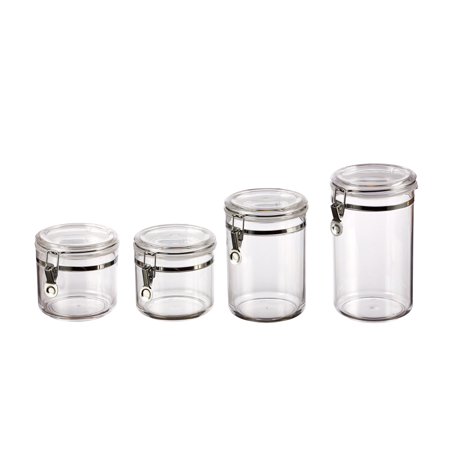 Mainstays 4-Piece 24.9-Cup Canister Set, Clear Food Storage Containers