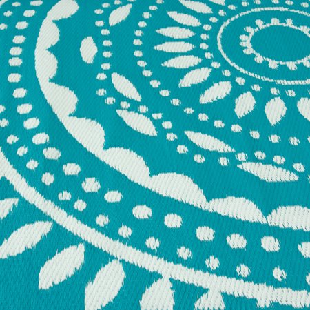 Mainstays 5'x7' Teal Blue Medallion Reversible Outdoor Rug