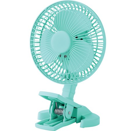 Mainstays 6" Desktop, Clip AC Electric Household Personal Fan With 2 Speed Baby Jade