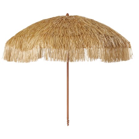 Mainstays 6 FT Thatch Tiki Tropical Beach Umbrella, Brown